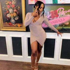 Silk Tan high low dress!